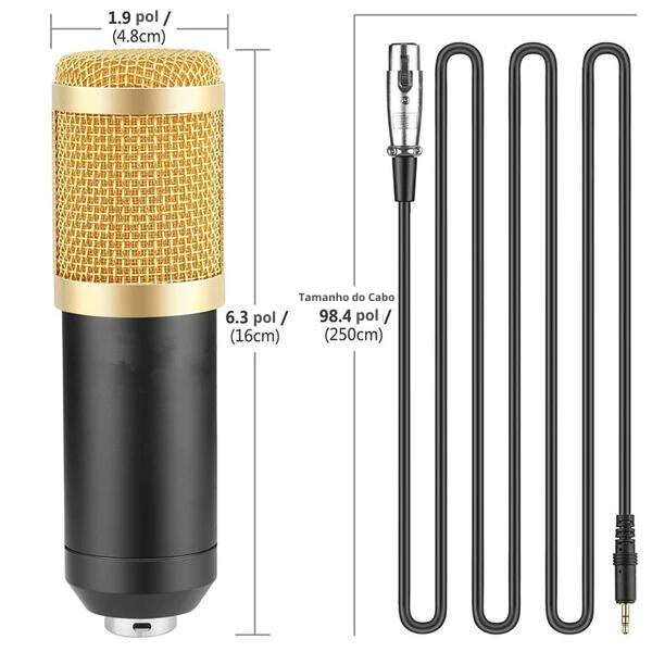 Microfone de Estúdio Profissional ClearTone® Com Braço Articulado