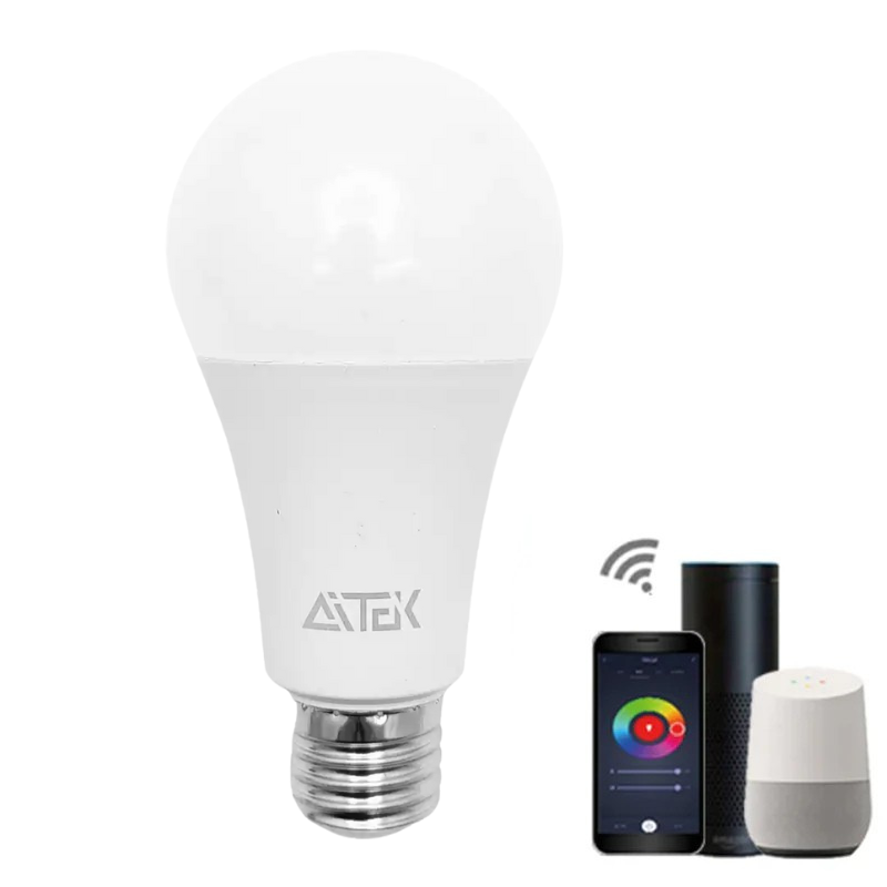 Lâmpada LED Inteligente RGB, Com Controle Por App