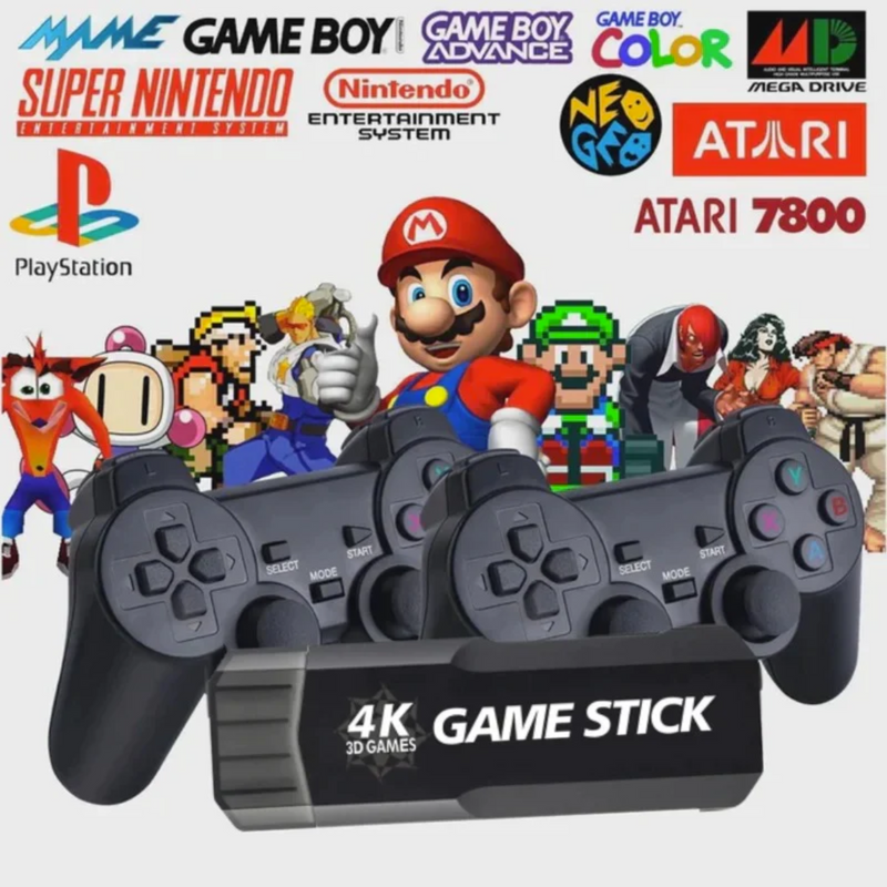 Game Stick Retrô 4K: Desfrute de 20.000 Jogos com Qualidade Impressionante