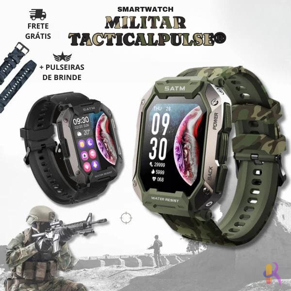 Smartwatch Militar - TacticalPulse® + Pulseiras de Brinde🎁