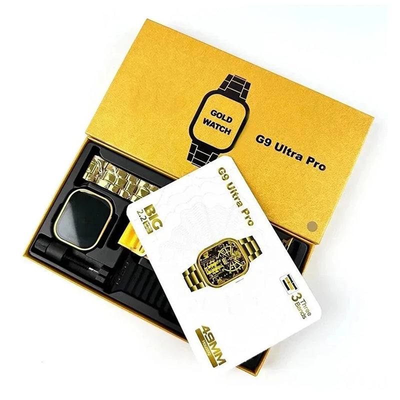Smartwatch - Serie 9 Gold + 3 Pulseiras
