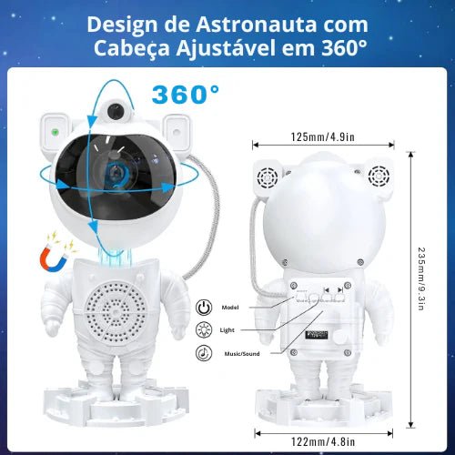 Astronauta Projetor de Galáxia - AstroGalaxy® - Klahr Tech