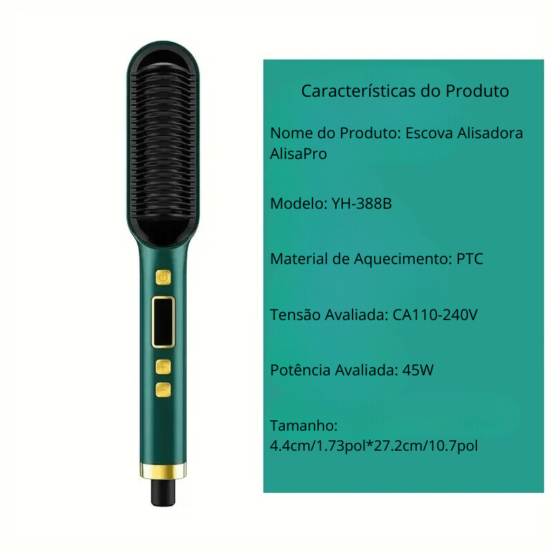 Escova Alisadora AlisaPro® - Cabelos Lisos e Radiantes em Minutos! - Klahr Tech