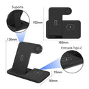 FlexiPower Station® – Carregador Sem Fio 3 em 1 para Celular, Smartwatch e Fones de Ouvido